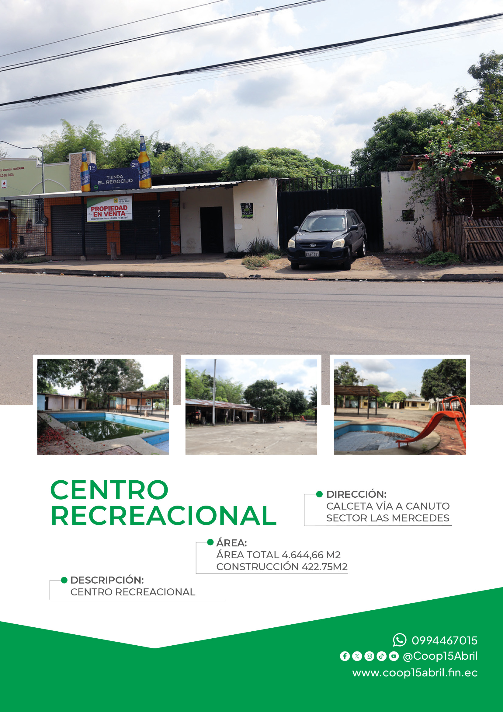 Centro Recreacional - Calceta 4644,66m2 - MMM